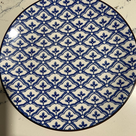 Set of 3 Elite blue & white salad plates 8.5” - Picture 2 of 4